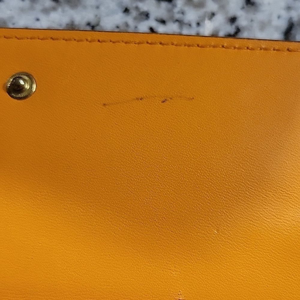 Coach Leather Double Zip Flap Wallet Orange - Picture 11 of 14